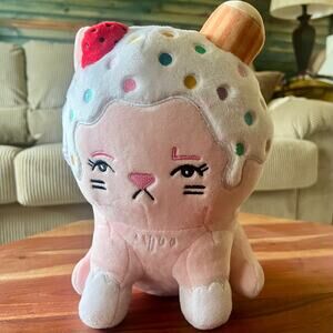 Moriah Elizabeth Shelly Plush 12" Ice Cream Cat Official Merch Pink Stuffed Toy